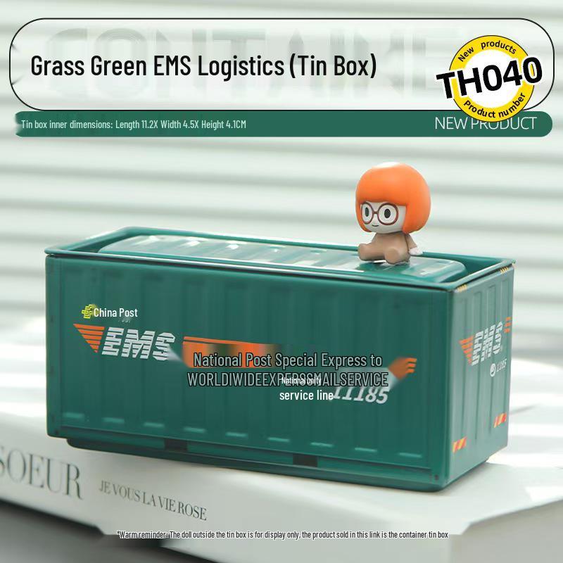 Miniature Tinplate Shipping Container Display Box for Figurines - Trendy Collectible Ornament & Storage Gift