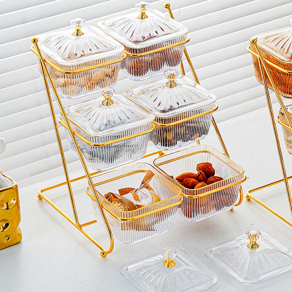 3 Tier Dried Fruits Tray Multifunctional Decoration Serving Container Nuts Tray Nordic Stylish for Candy Cupcake Snack Nuts Home