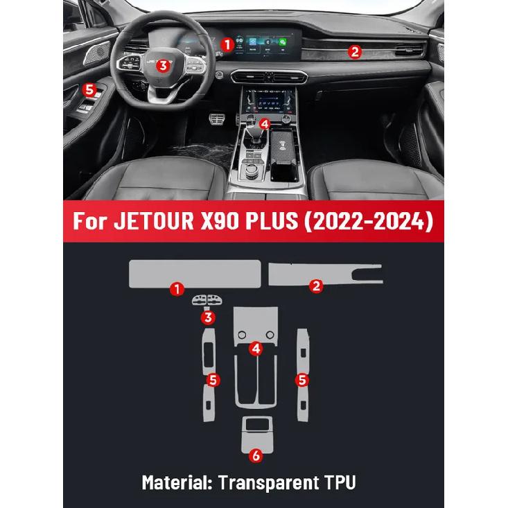 Auto Kratzfest Innenraum Mittelkonsole Media Armaturenbrett Navigation TPU Schutzfolie für JETOUR X90 PLUS
