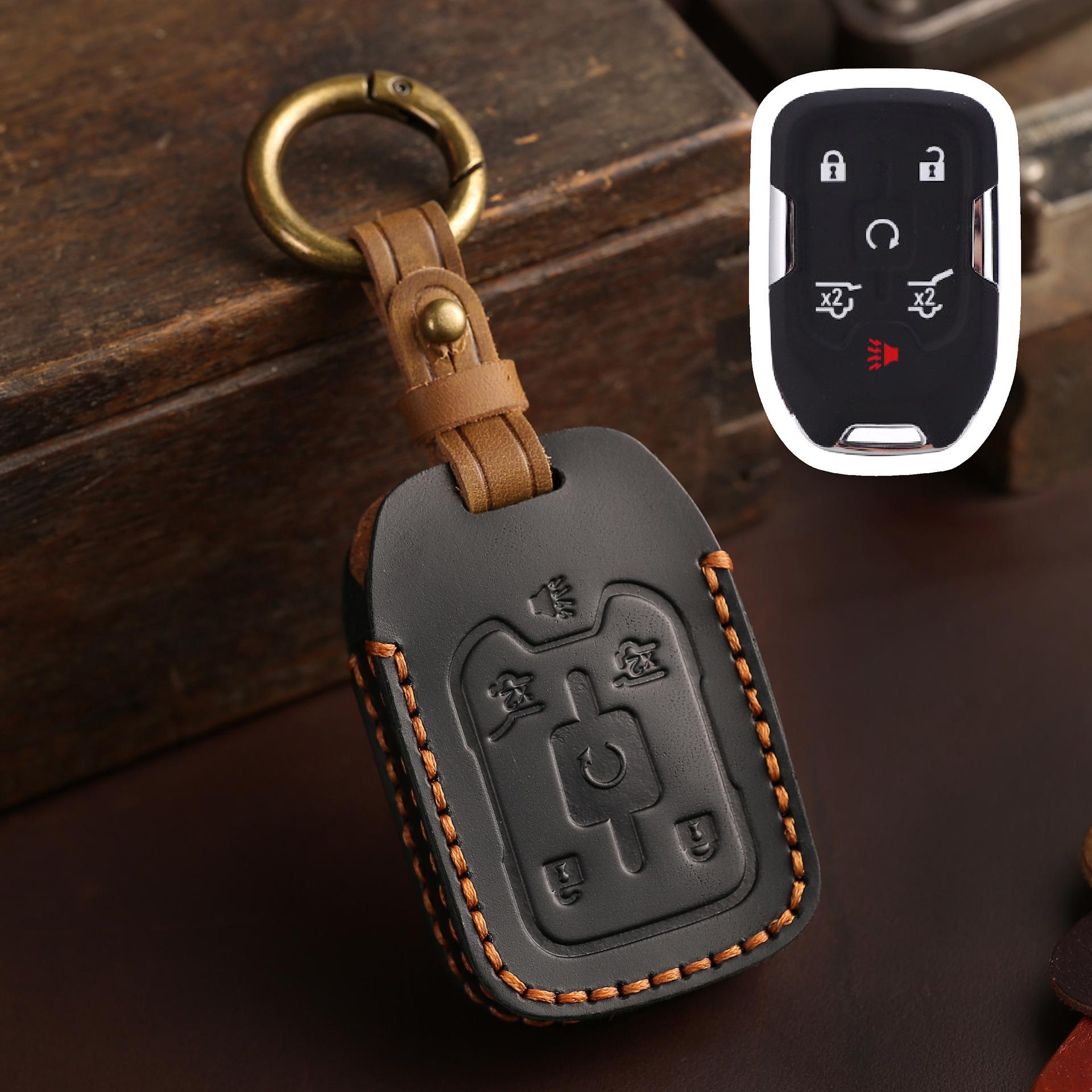 

Special for car key cover, suitable for general GMC pickup, retro leather protective cover, creative keychain.