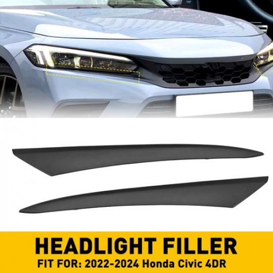 Headlight Eyelid Molding Trim Cover Filler Front For -2024 Honda Civic 4DR N