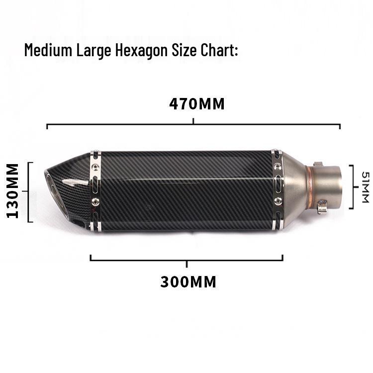 Huanglong Motorcycle Carbon Hex Exhaust for 600NINJA, 400CBR, 500R3, R25, GSX250
