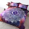 Mandala Purple Galaxy Duvet Cover Boho Chic Petal Flower Bohemian Meditation Gypsy Hippie Floral Exotic Retro Decor Women Gifts