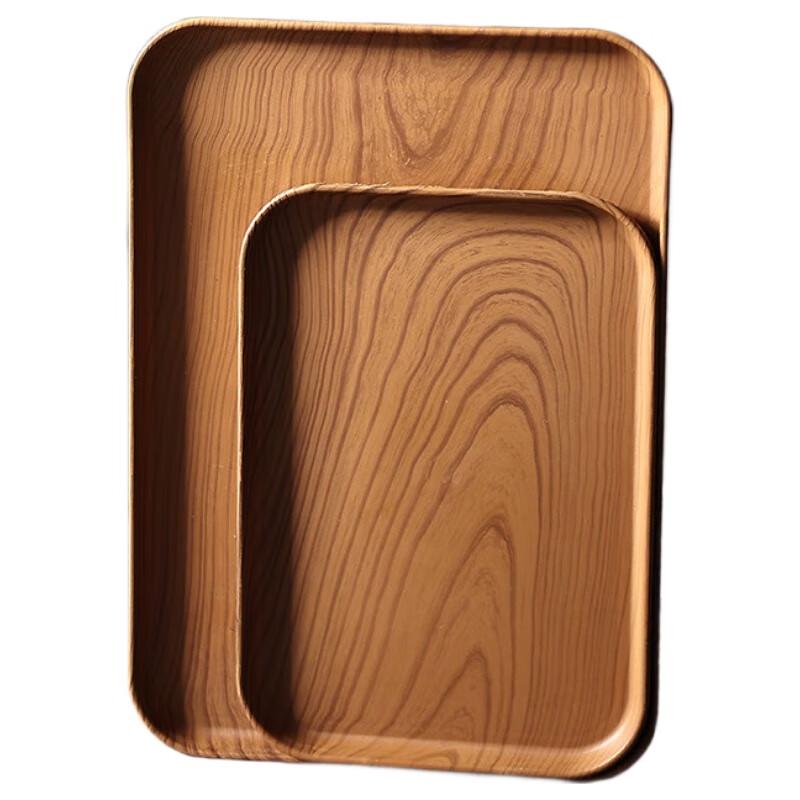 Rectangular Imitation Wood Grain Tea Tray