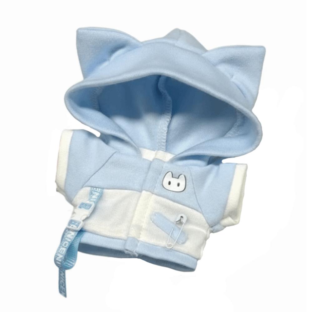 10cm/20cm Doll Clothes Cat Ear Doll Accessories Creative Doll Hoodies  For Cotton Doll 10cm синий