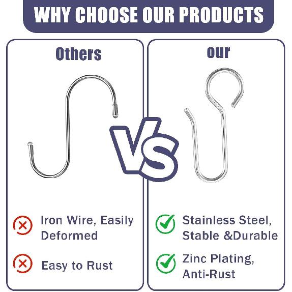 60pcs Small Curtain Track Hooks, S Shaped Short Drape P for Flexible Ceiling Curtain Track Rollers, Metal Rod Clips Holder - Silver