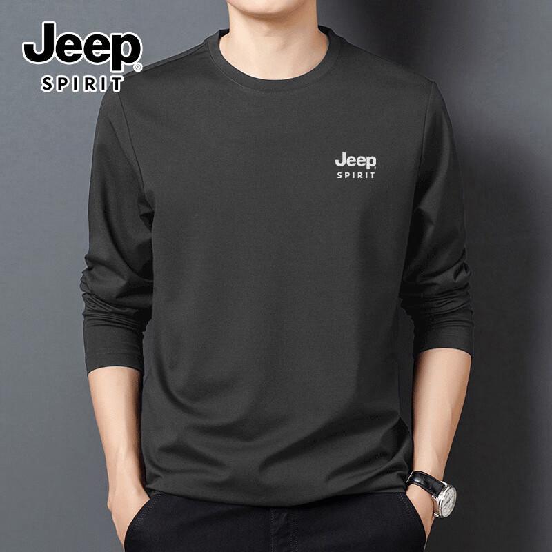 

JEEP SPIRIT Men s Heavyweight Cotton Long Sleeve T-Shirt 2XL