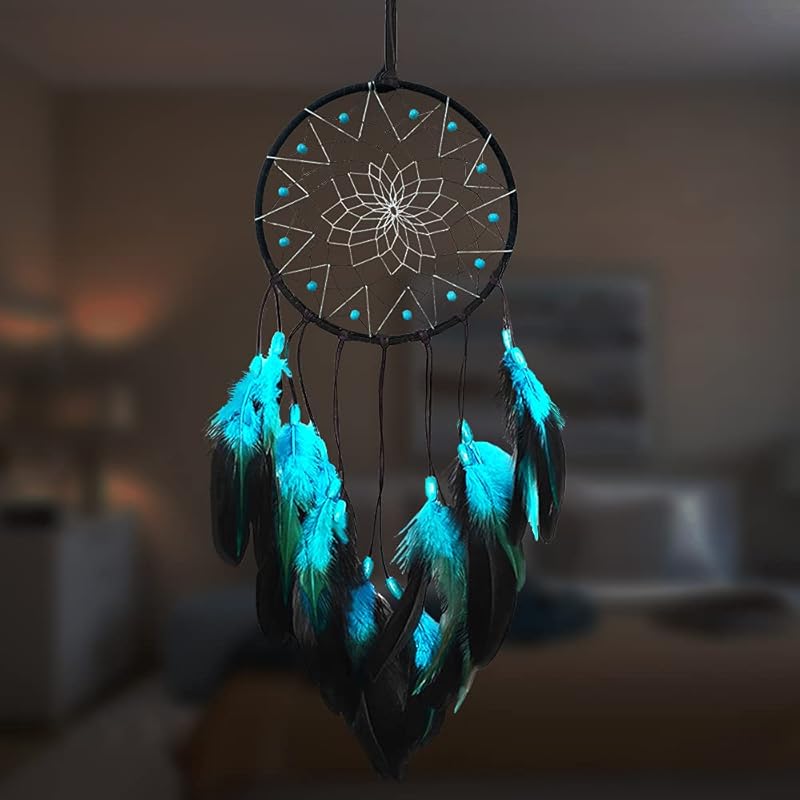 AWLEE Colorful Dream Catchers, Handmade Feather Native n Circular Net for Kids Boys Girls Bedroom Wall Hanging Decoration Decor Nursery Wall Art Native American