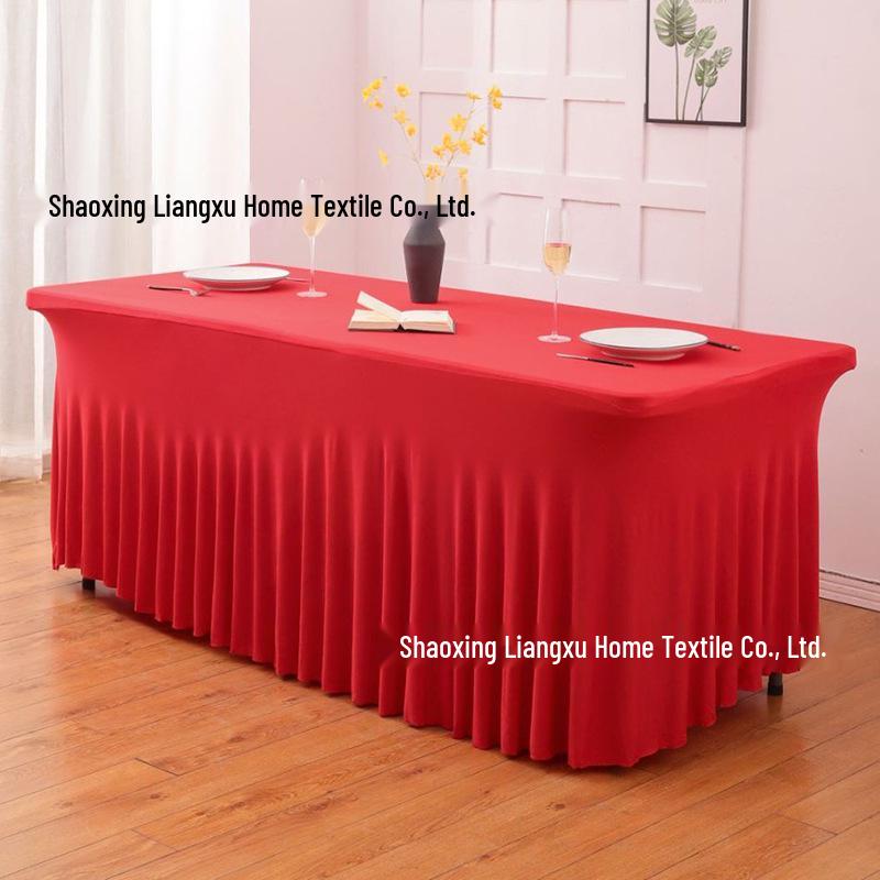 

6FT Rectangular Stretch Table Cover with Jellyfish Skirt for Weddings and Banquets 4ft (122*60*76cm)