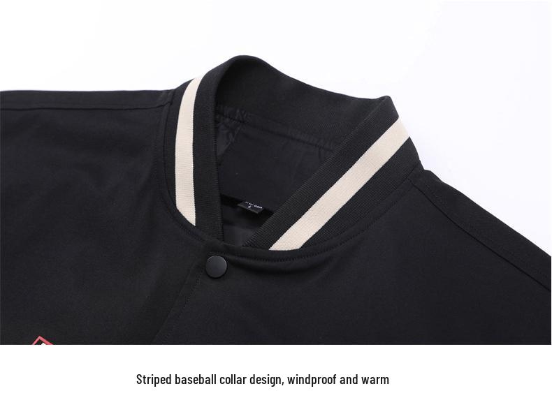 Pánská streetwearová baseballová bunda s fleecovou podšívkou - Nadměrná velikost, Jarní/Podzimní Ležérní Trend