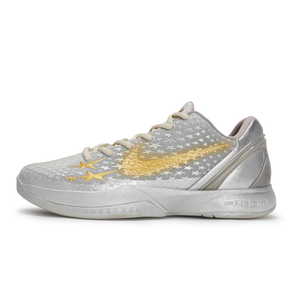 Nike Zoom Kobe 6 Rutschfest Abriebfest Niedrig geschnitten Basketballschuhe Herren Gold Silber FQ3546-100(Team80-S-BOX)