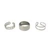 3x Open Rings Set Adjustable Silver Color Personality Fashion Festive Jewellery Individual Ring for Ladies Women Girls