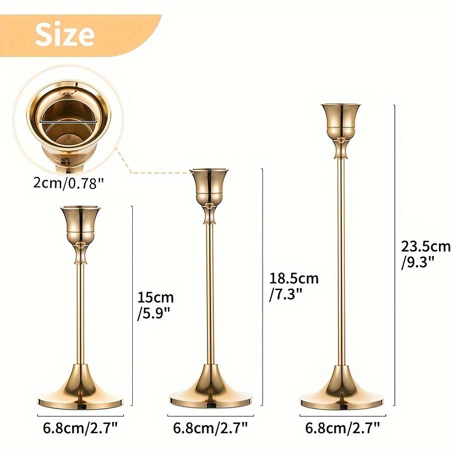 3 Pcs/ Set Golden Brass Candle Holders, Retro Modern Decorative Center Candle Holders