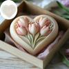 Silicone Heart Shape Molds Handmade Candle Moulds with Dried Flower and Glitters for Resin Crafts and Candle Creations