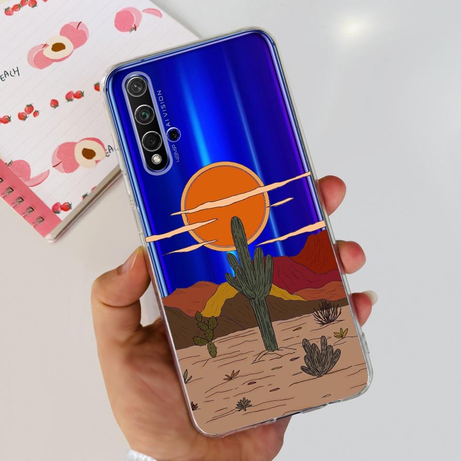 For Huawei Nova 5T Case Nova5T YAL-L21 YAL-L61 YAL-L71 Fashion Painted Soft Silicone TPU Slim Phone Back Cover