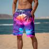 Men‘s’ Hawaiian Cool Swimming Trunks Summer New 3D Cocoanut Trees Printing Beach Shorts Palm Tree Shorts