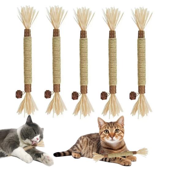 Cat Chew Stick Natural Silver Vine Stick Cats Oral Health Chew Toy Dental Stick for Cats Kittens Treats Interactive Play Training