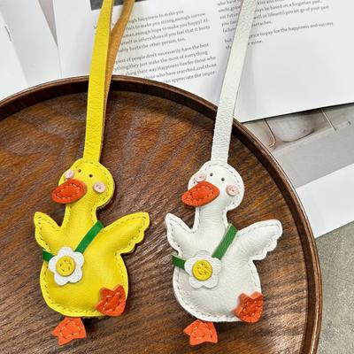 Handmade DIY Cute Duck Pendant Keychain Bag Gas Car Couple