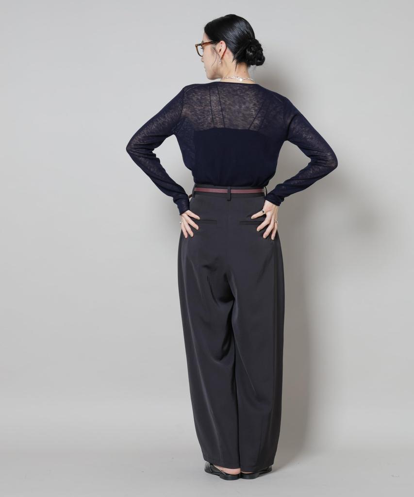 Nano Universe Swivel Wool Crew Neck Knit Size M Pullover, Women's, (120), Navy, 669-5222301