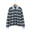 Zbzr New Fall Women's Clothing Fashion Wind Polo Collar Loose Casual Contrast Color Long Sleeves Stripes T-shirt-