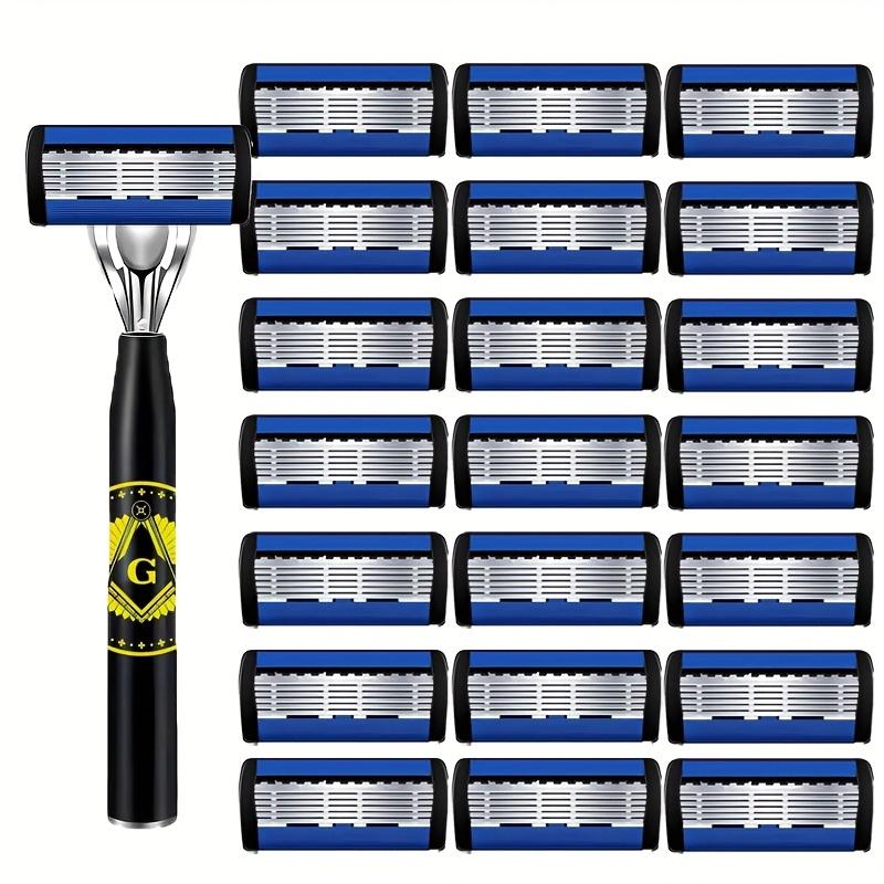 Six-layer Blades Minimize Irritation, Reusable Frame, Imported Blades, and Simple Head Interchange Options.