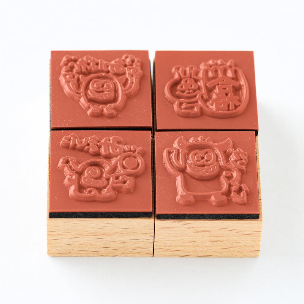 Taiyo Tomar Monster Evaluation Rubber Stamps Appreciate Your Ganbare (4 Stamps) - Passing! - (RT-ic4mon-S01)