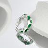 Anello in Argento Sterling S925 Verde Neutro da Uomo e da Donna Slytherin Avanzato Stile Ins Freddo Anello da Indice