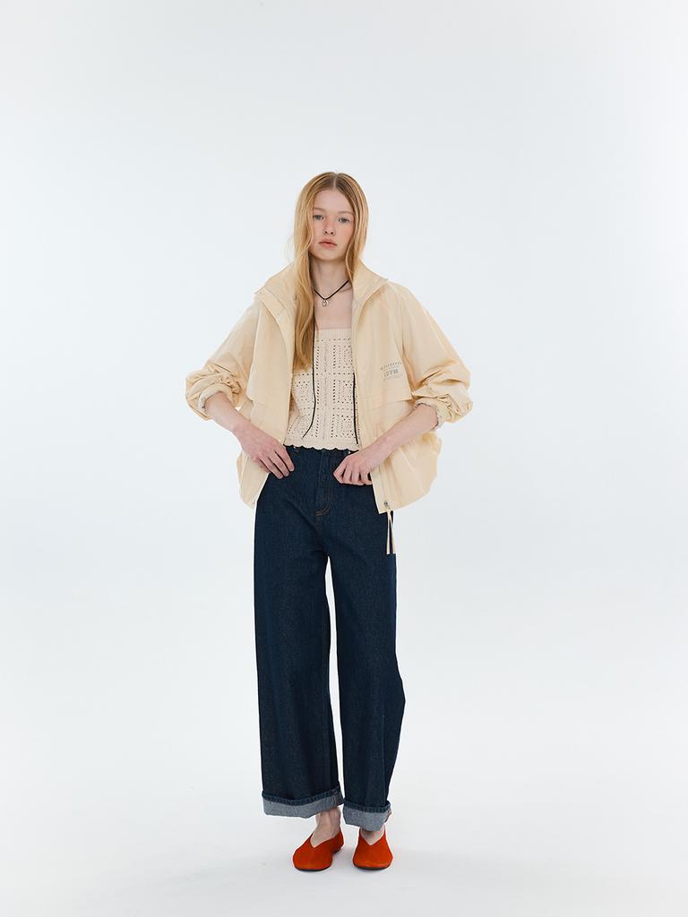 LUVM Scallop Back Button Knit Bustier_Cream