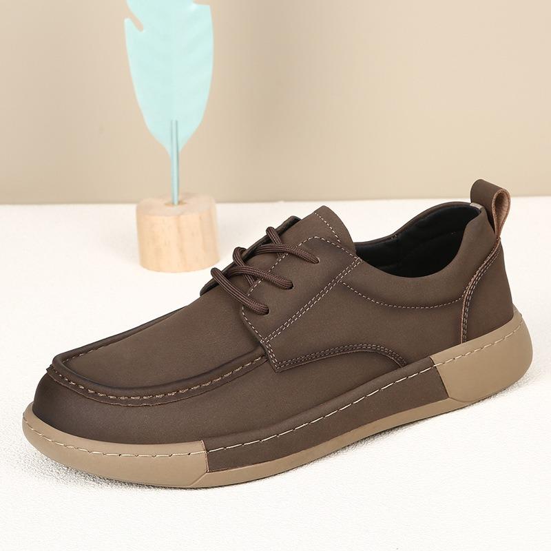 Business Casual Lederschuhe Herren Frühling Neu Britischer Modetrend Dicksohlige Atmungsaktive Retro Leder Herrenschuhe