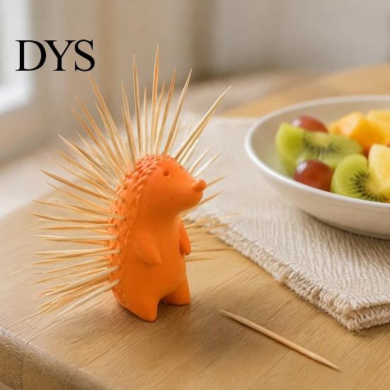 Unique Desk Organizer Hedgehog Toothpick Holder, 3D Printed Animal Stand, Cute Refillable Small Desktop Storage Box Dispenser for Home Office