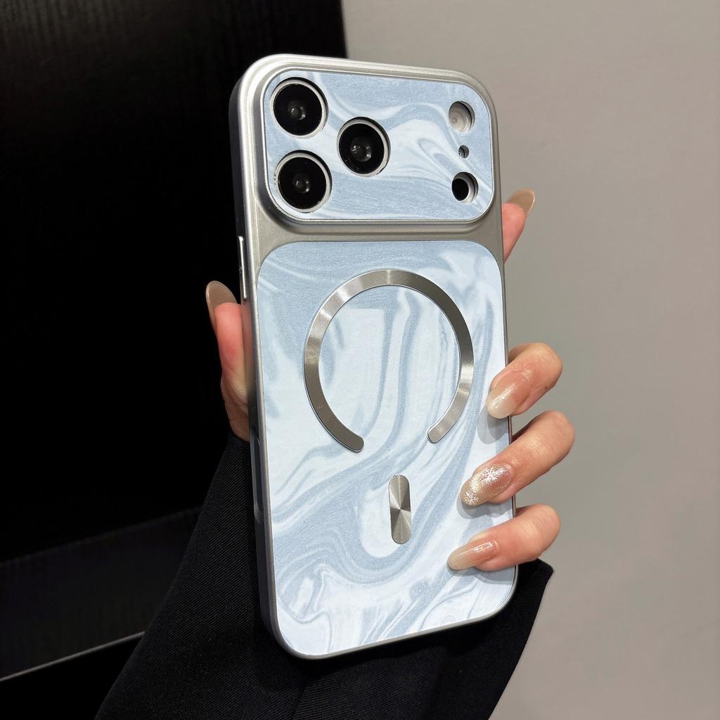 Ins Wind Is Suitable for Apple 16promax Mobile Phone Case, Water Ripple Magnetic Attraction, Second Change iPhone17 Anti-drop Protective Case
