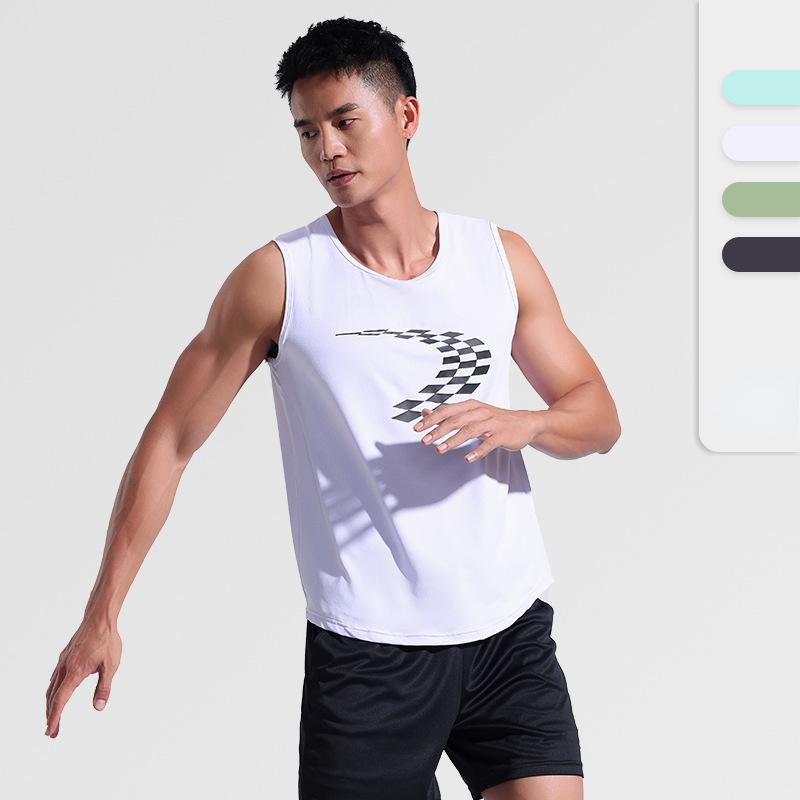 Summer Men's Gym Tank Top Fitness Training Clothing Quick-drying Loose Bodybuilding Sleeveless Shirt Men Fashion Basketball Running Vest