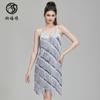 Prom sequins fringed Latin dress V-neck party dress performance dress stage performance competition dress
