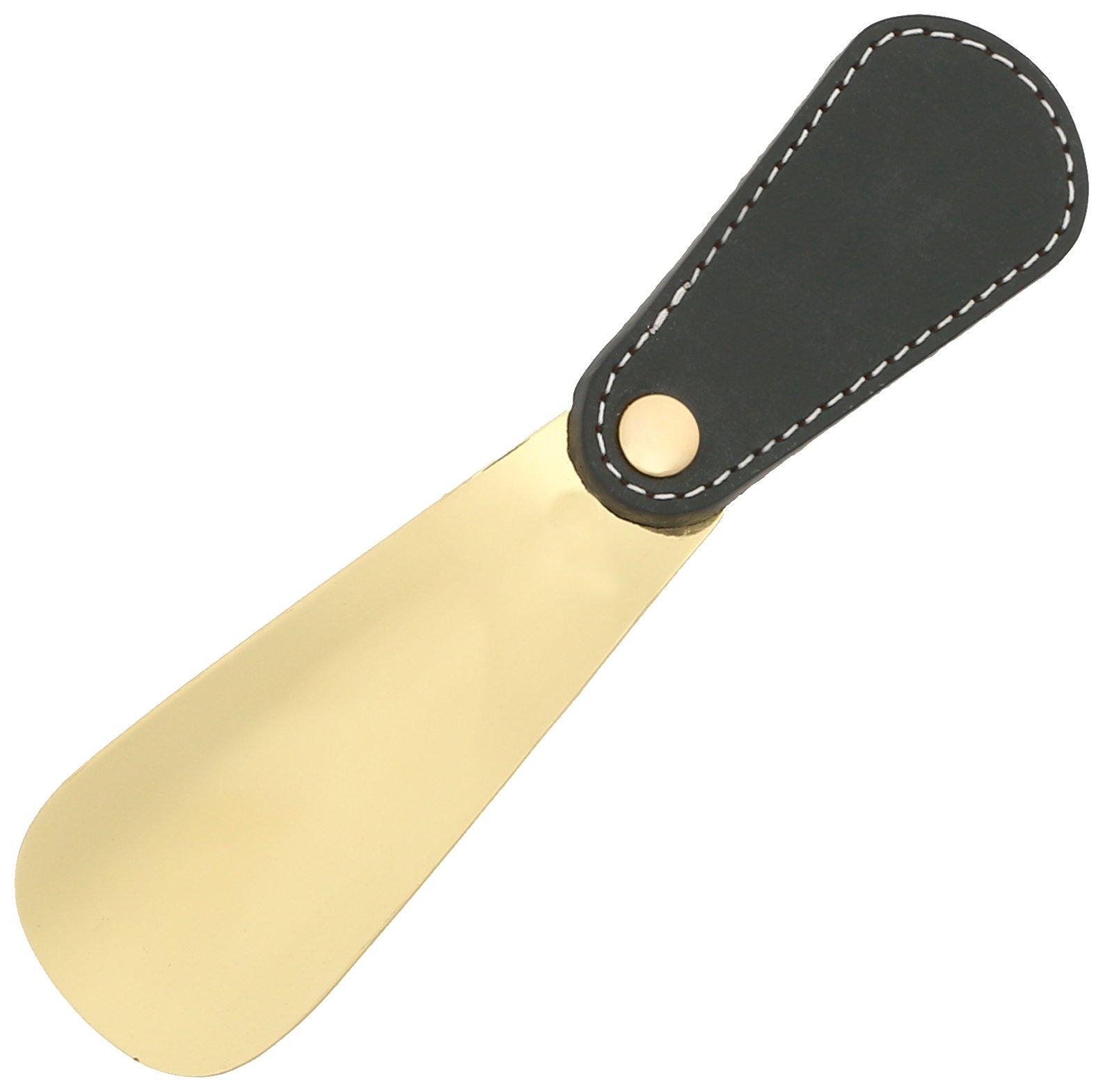 

M. Mowbray Цельнолатунная обувная ложка с ручкой из уздечной кожи, 13 x 13 (Латунь), Мужской, Зеленый, Свободный размер, Специальный заказ от Yoshida Saburo Shoten