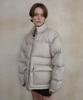 Overdueflair Sheer Quilted Down Jumper_Light Beige