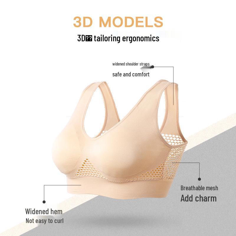 Plus Size Breathable Mesh Sports Bra – Comfortable, Wire-Free, Shaping, Running & Fitness