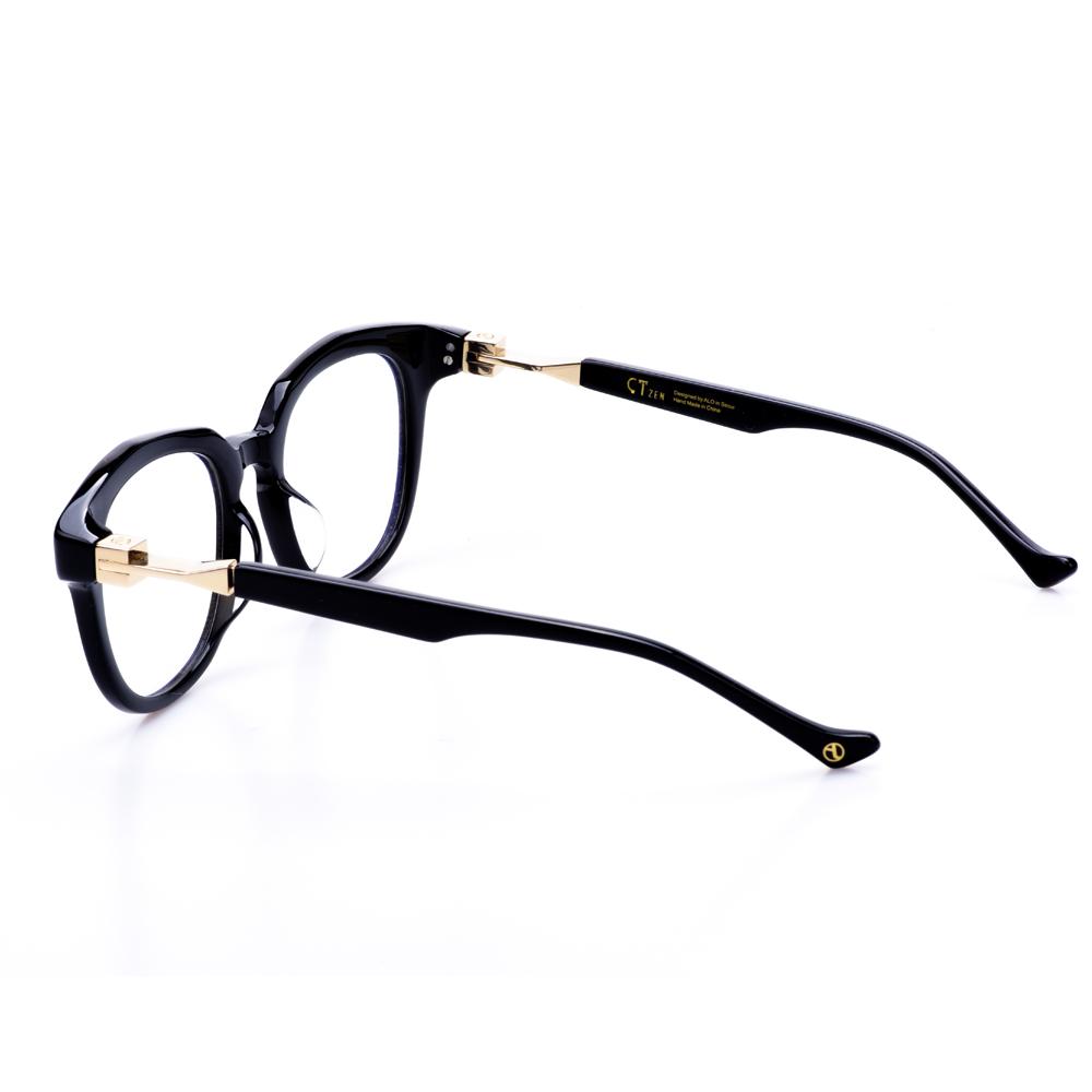 Alloaiweeo [Alo:Ctzen] Ci7602A C1 Broad Semi-Oversized Black Horn-Rimmed Glasses