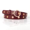 Versatile Pu Leather Belt For Women With Punching Detail And Buckle Metal