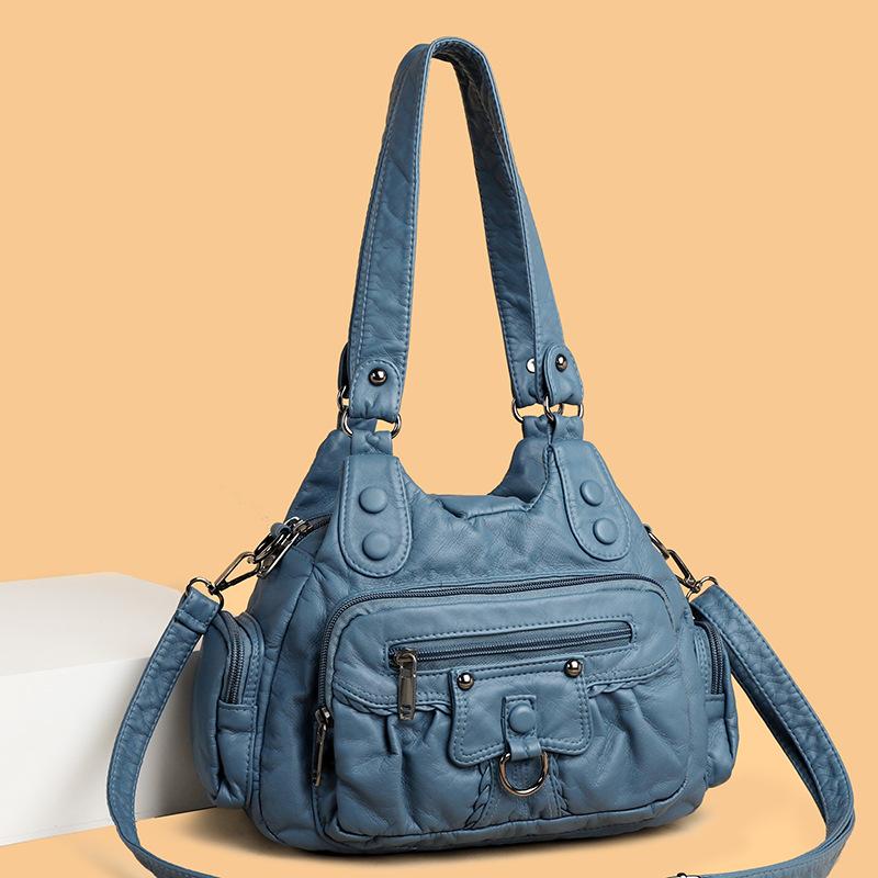 Large Purses and Handbags for Women Washed Synthetic Leather Hobo Satchel Shoulder Handbag Tote Purse With Crossbody Strap Top Handle Satchel Hobo Bag