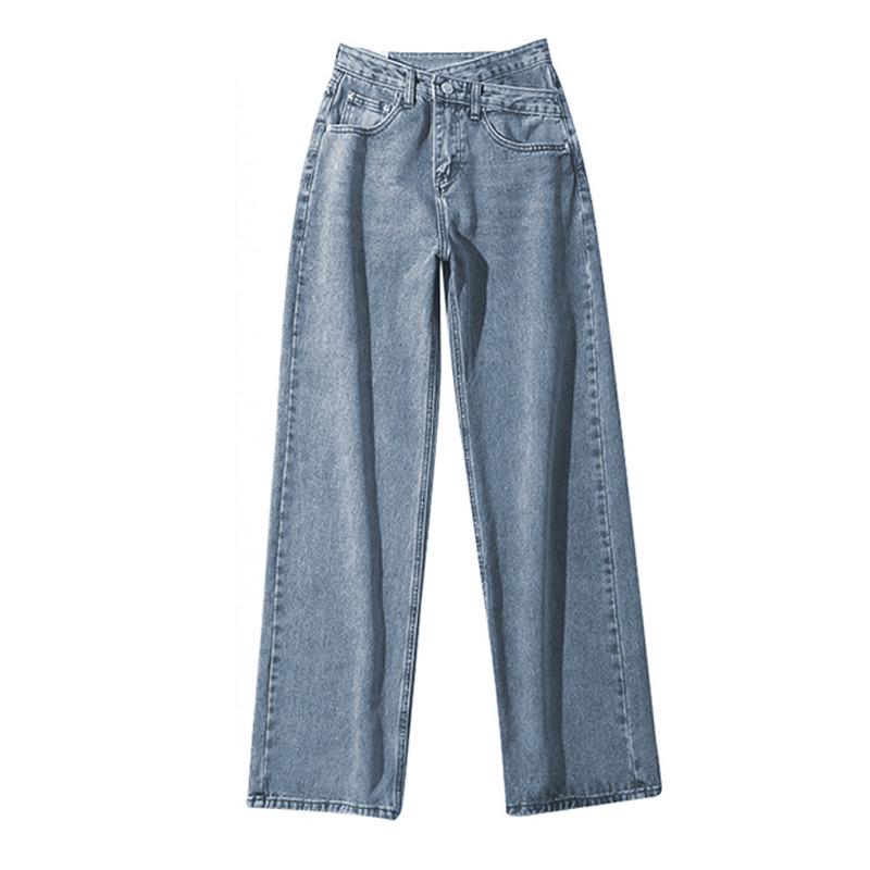 Women s High Waist Wide Leg Jeans - Summer Loose Fit, Floor Length Small