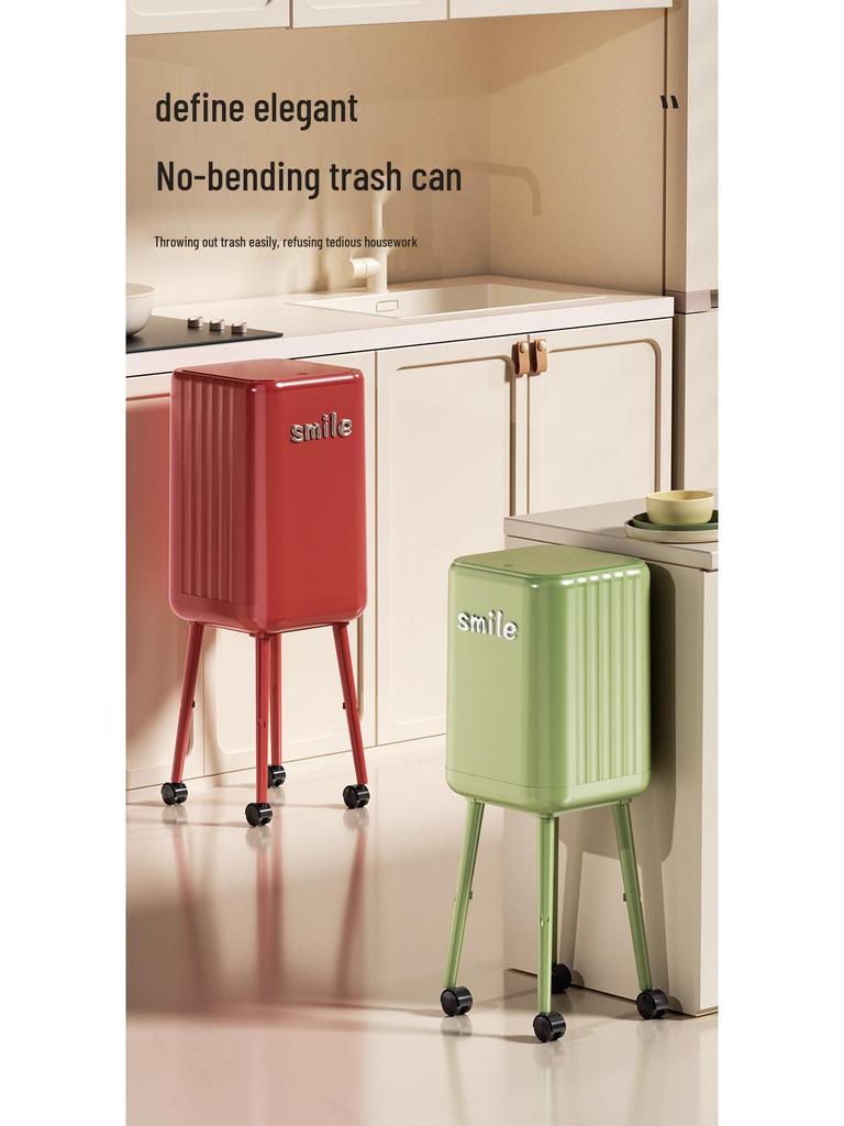 Pattumiera Premium ad Altezza per Casa e Aree Living - Grande Capacità, Design Elegante, Non Richiede Piegarsi, con Coperchio