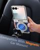 Oatsbasf Metal Frameless Phone Case for Samsung Galaxy Z Flip 7 with 360° Rotatable Stand Magnetic Shockproof Protective Cover