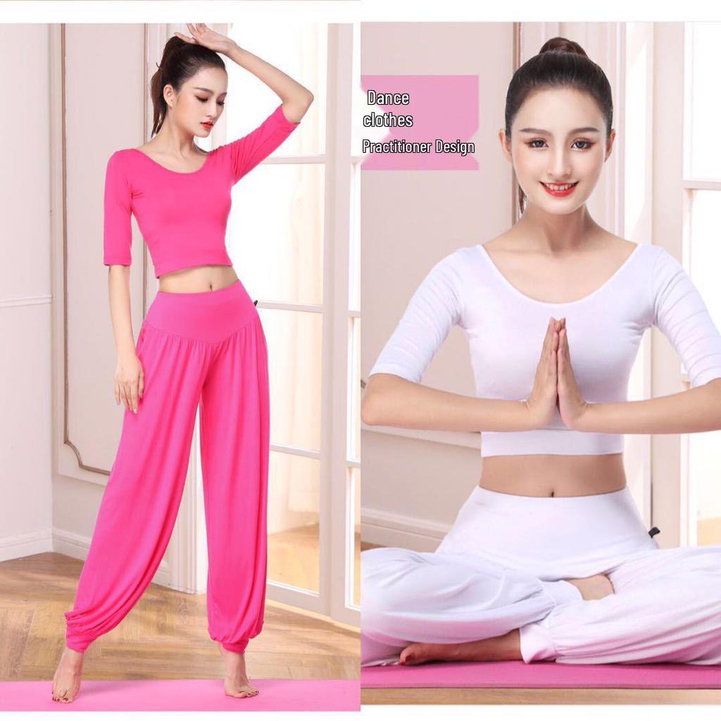 Women's Yoga & Dance Modal Pants Set with Chest Pad