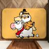 Character I-I'm Not Fat T-Tiger Floor Mat Soft Flannel Entrance Door Mat Non Slip Absorbent Bathroom Bedroom Floor Rug