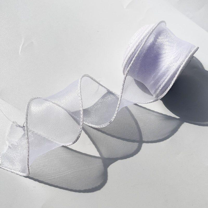 Iridescent Pearl Wave Silk Ribbon: Fishtail Yarn for Floral Arrangements & Decorations