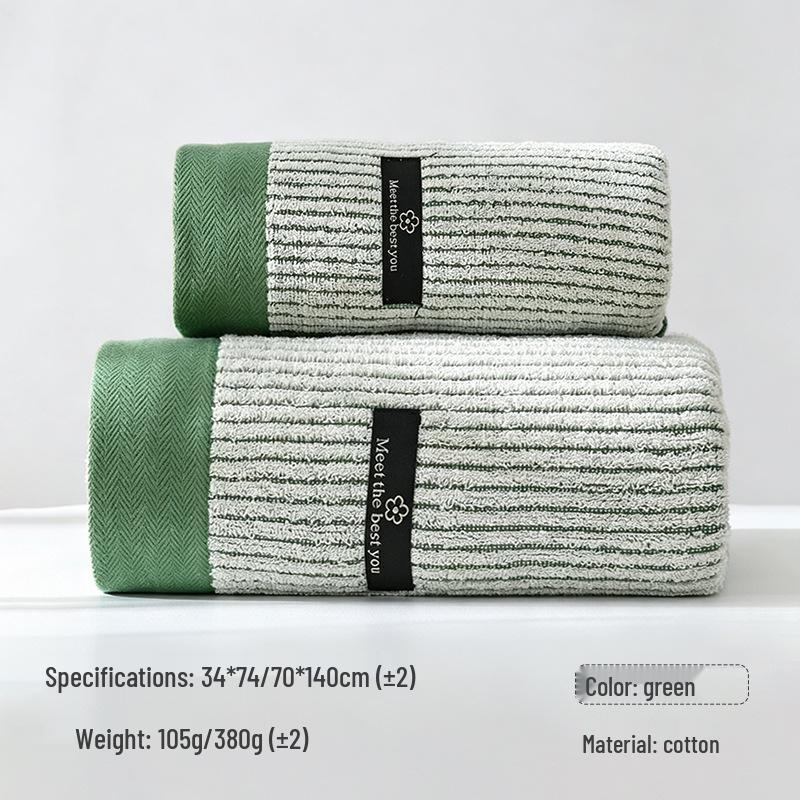 Toalha de Banho e Rosto Bordada de Algodão Puro Espesso - Altamente Absorvente, Perfeita para Uso Doméstico ou Presentes