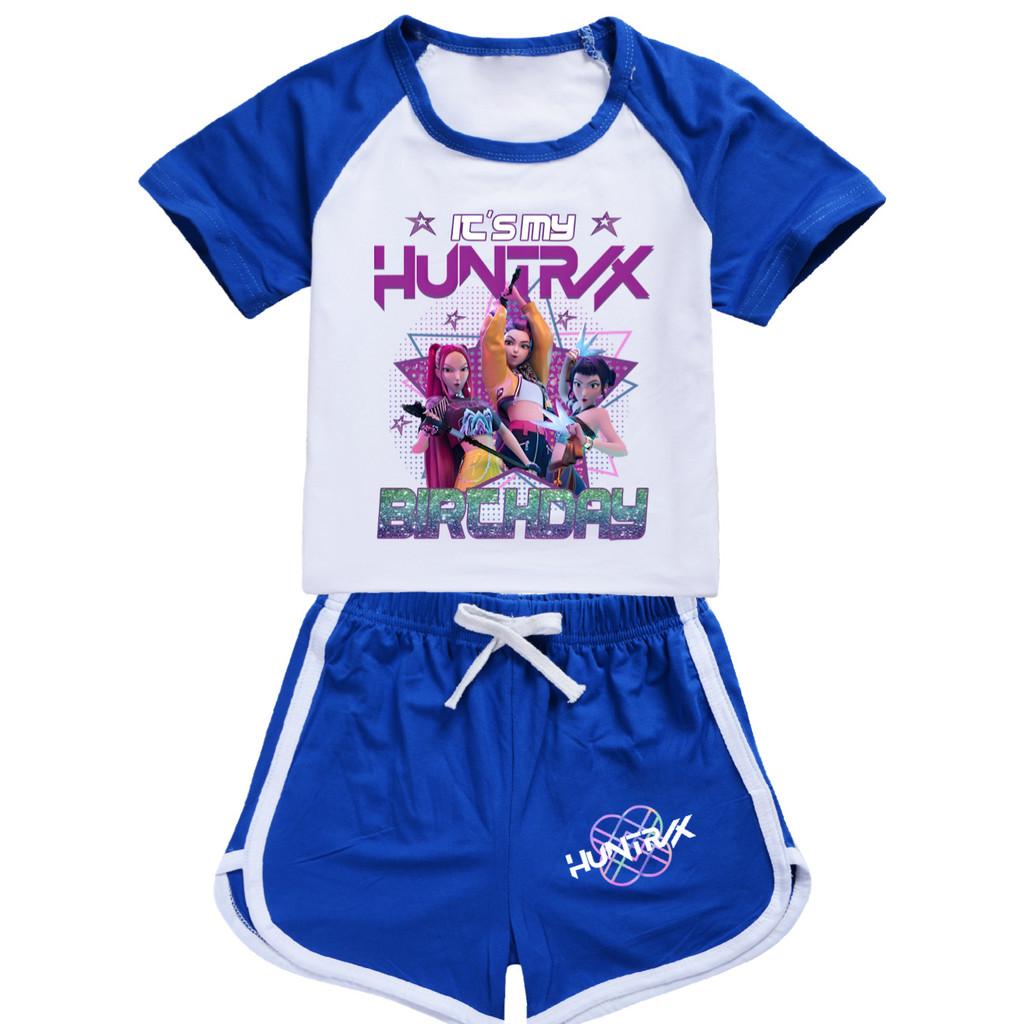 5001 Kids Girls POP Rumi Zoey Mira Print T-shirt Shorts Sport Tracksuit Clothes Set