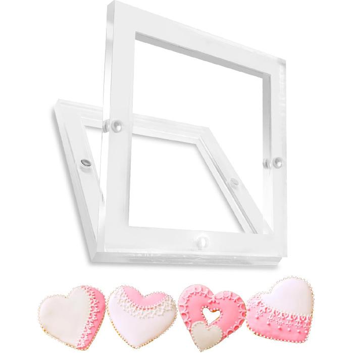 Магнитная рамка для трафаретов печенья Partner, 6 x6 , держатель для трафаретов для королевской глазури, мастики, аэрографии, магнитная рамка-шаблон для