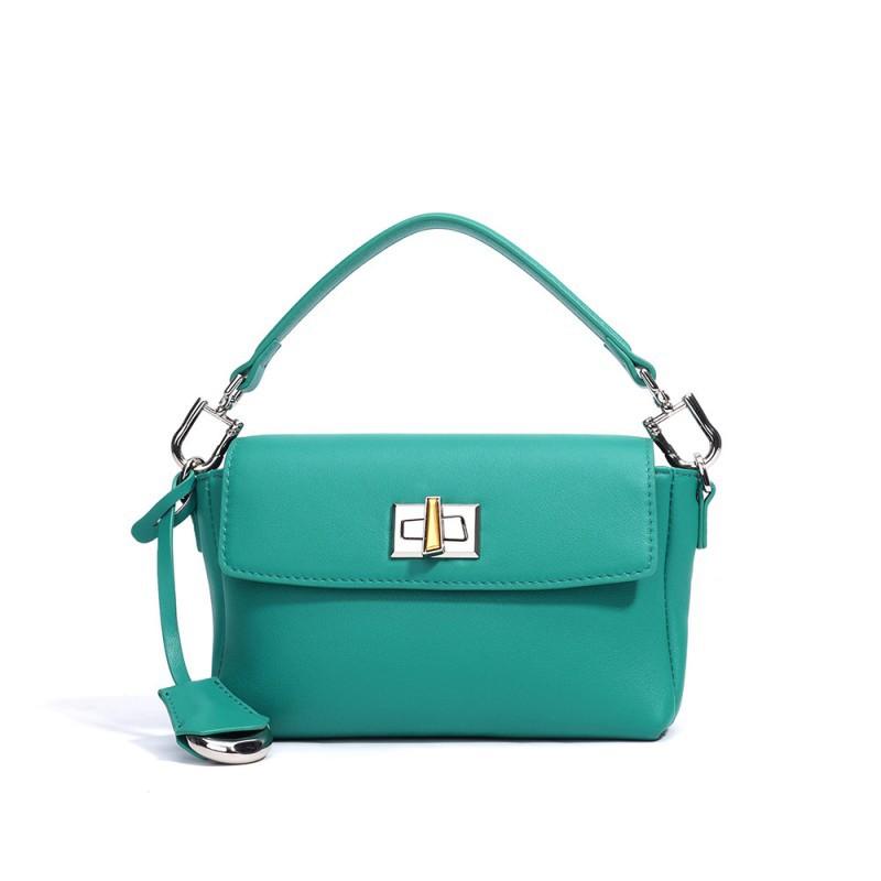 High-end Fashion Buckle Small Square Bag Women s Leather Handbag Versatile Shoulder Crossbody 18x7x12cm