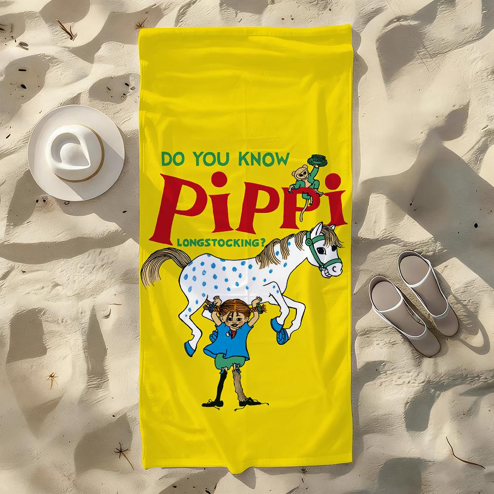 P-Pippi L-Langstrumpf Handtuch Für Schwimmen Yoga Fitnessstudio Schnelltrocknend Weich und hautfreundlich Strandtücher Ganzjahres